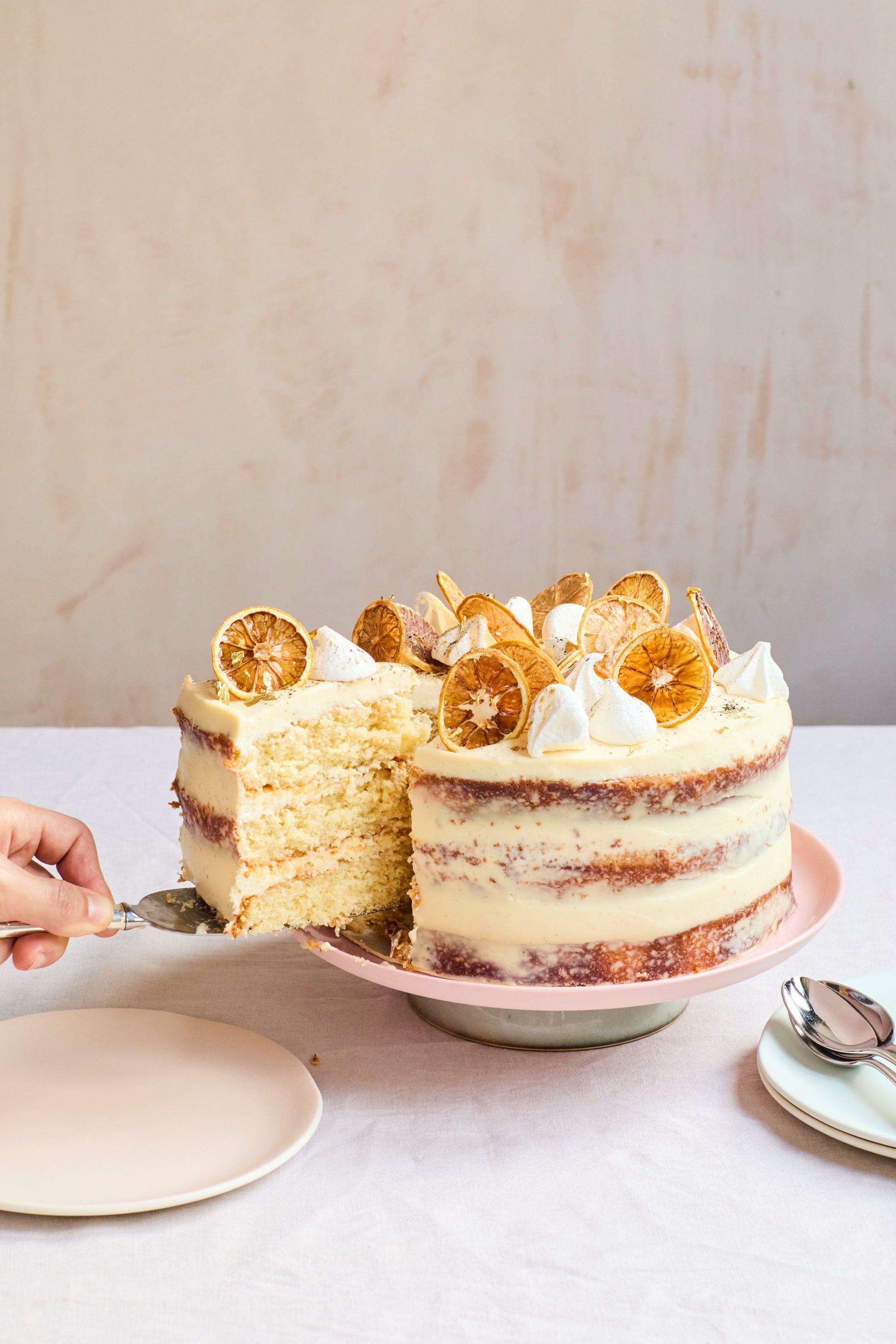 Lemon mascarpone and labneh cake