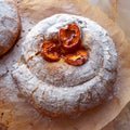 Apricot and almond ensaimada