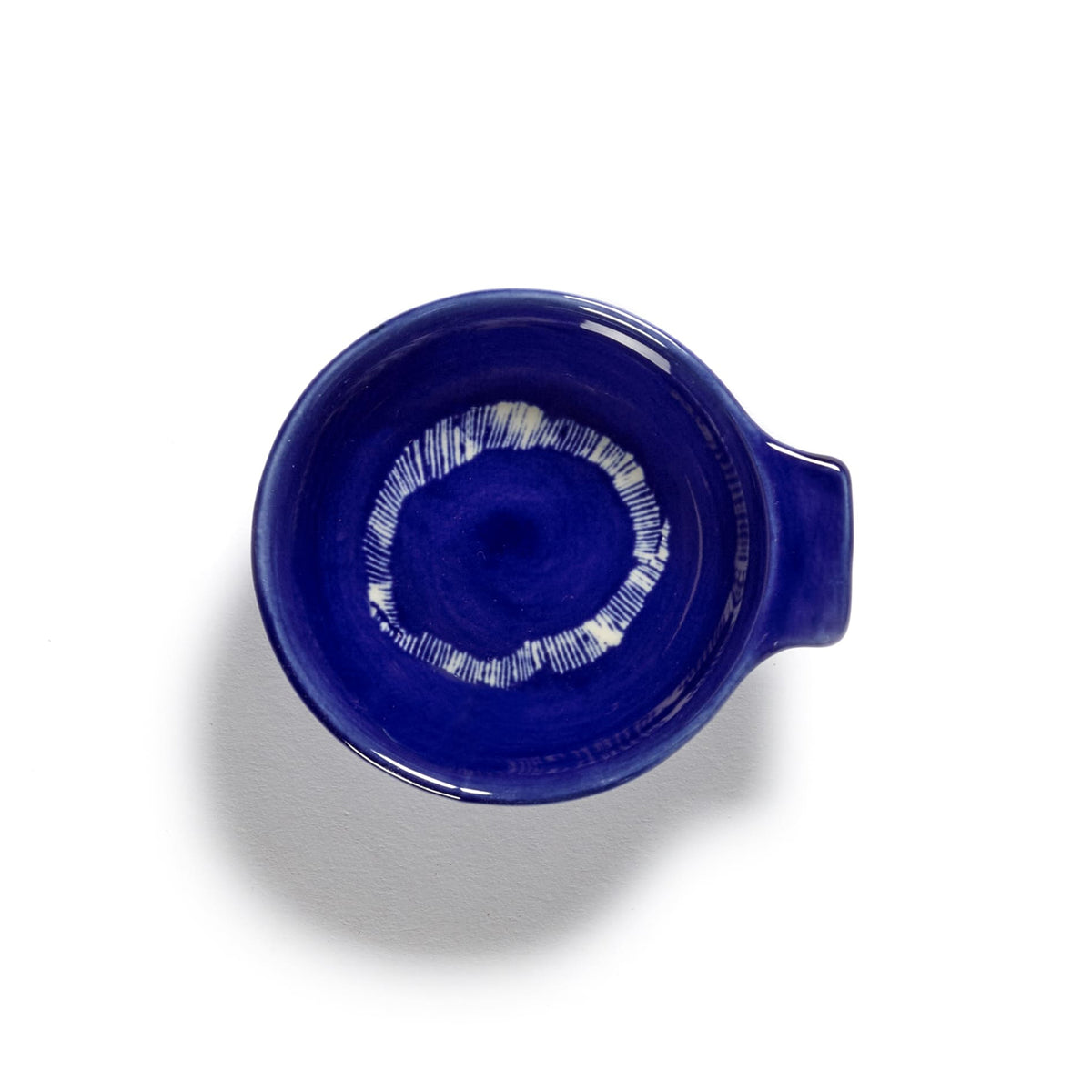 Lapis Lazuli Tapas Plate with White Stripes - S