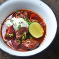 Beef, beetroot and habanero stew