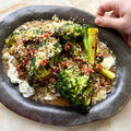 Broccoli ‘steaks’ with chilli maple butter and tarragon breadcrumbs