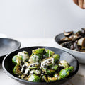 Brussels sprouts with burnt butter and black garlic