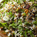 Buckwheat and rice salad with dried cherries and hazelnuts