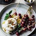Burrata with chargrilled grapes and basil