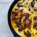 Butternut squash in cheesy custard with orange rayu