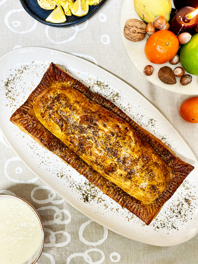 Butternut squash, leek and za'atar pie