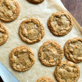 Caramelised white chocolate and macadamia cookies