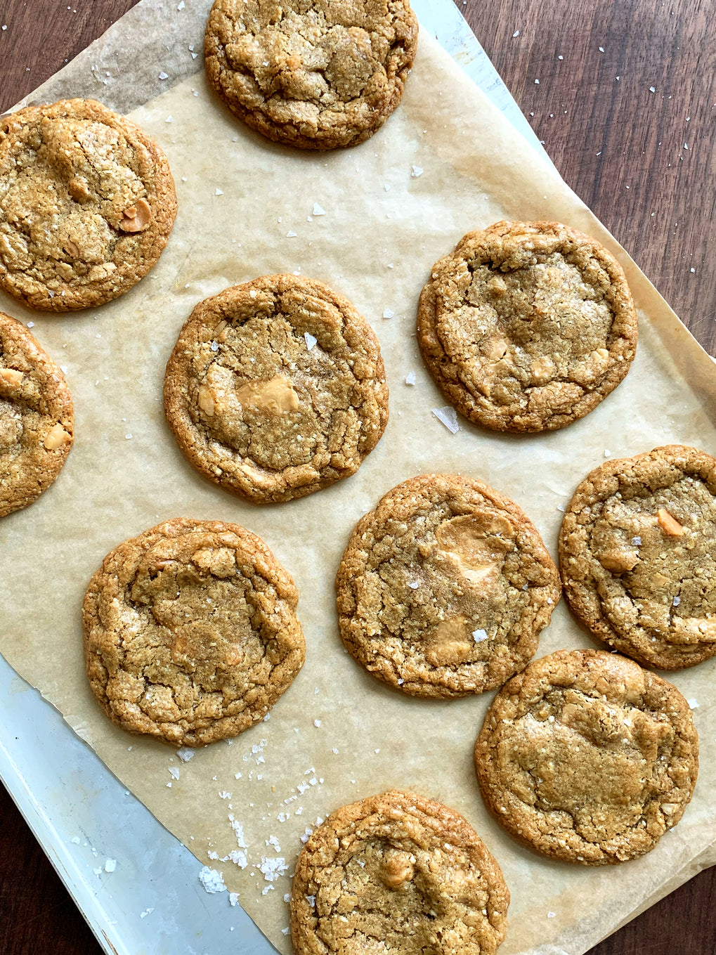 Caramelised white chocolate and macadamia cookies
