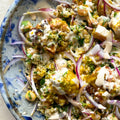 Cauliflower salad with amba and tahini