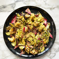 Cauliflower salad with miso dressing and pistachio pesto