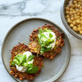 Courgette, chickpea and herb pancakes