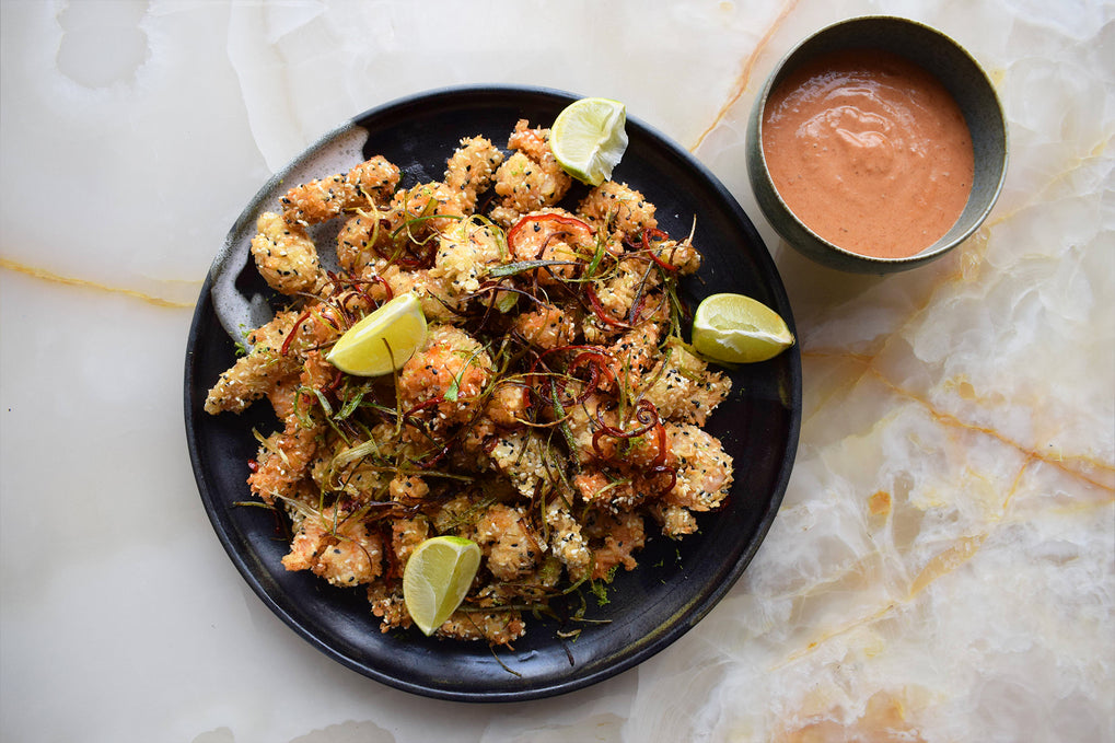 Fried seafood cocktail with marie rose sauce
