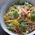 Grilled sweetcorn slaw