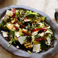 Grilled courgettes with cascabel honey