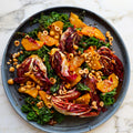 Grilled radicchio and kale salad with orange and hazelnuts