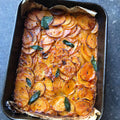Harissa and gruyere gratin