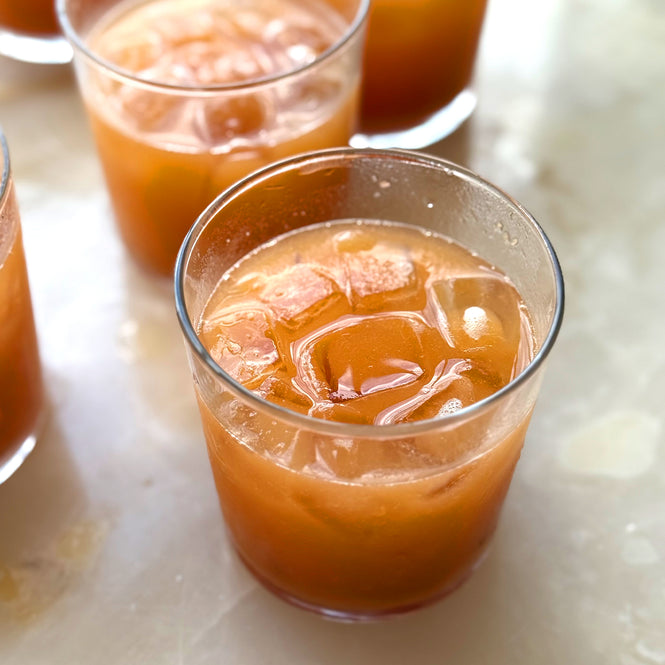 Iced peach and green tea, a.k.a. 'The Lawnmower'
