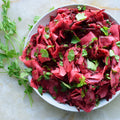 Kohlrabi, apple and beetroot salad