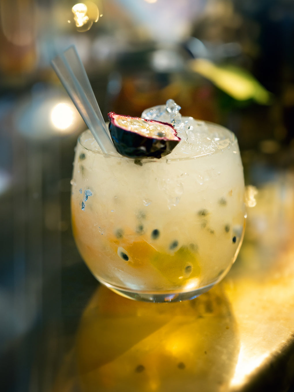 Kumquat and passion fruit cocktail