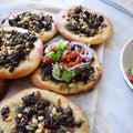 Lahmacun - Turkish pizza with minced beef and salad