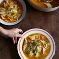 Chicken and parmesan soup with pappardelle