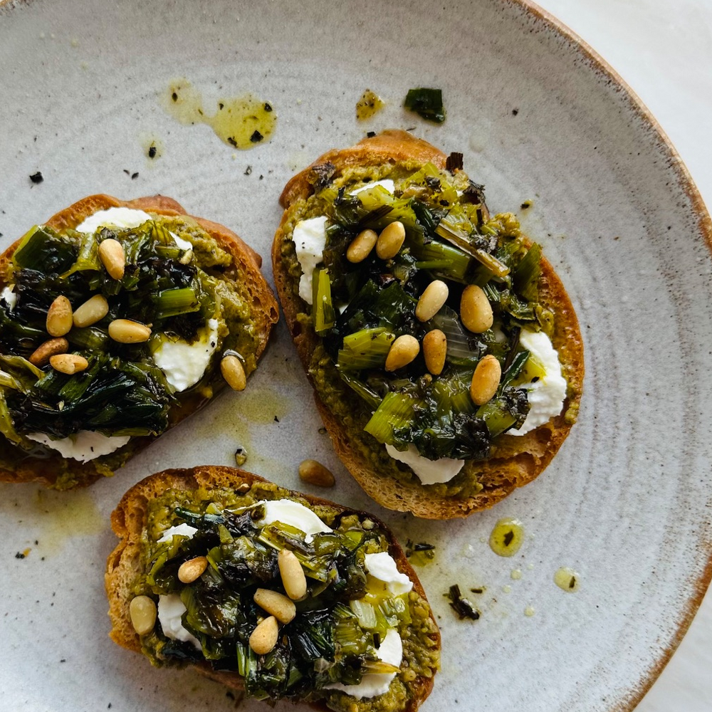 Miso Pesto Crostini