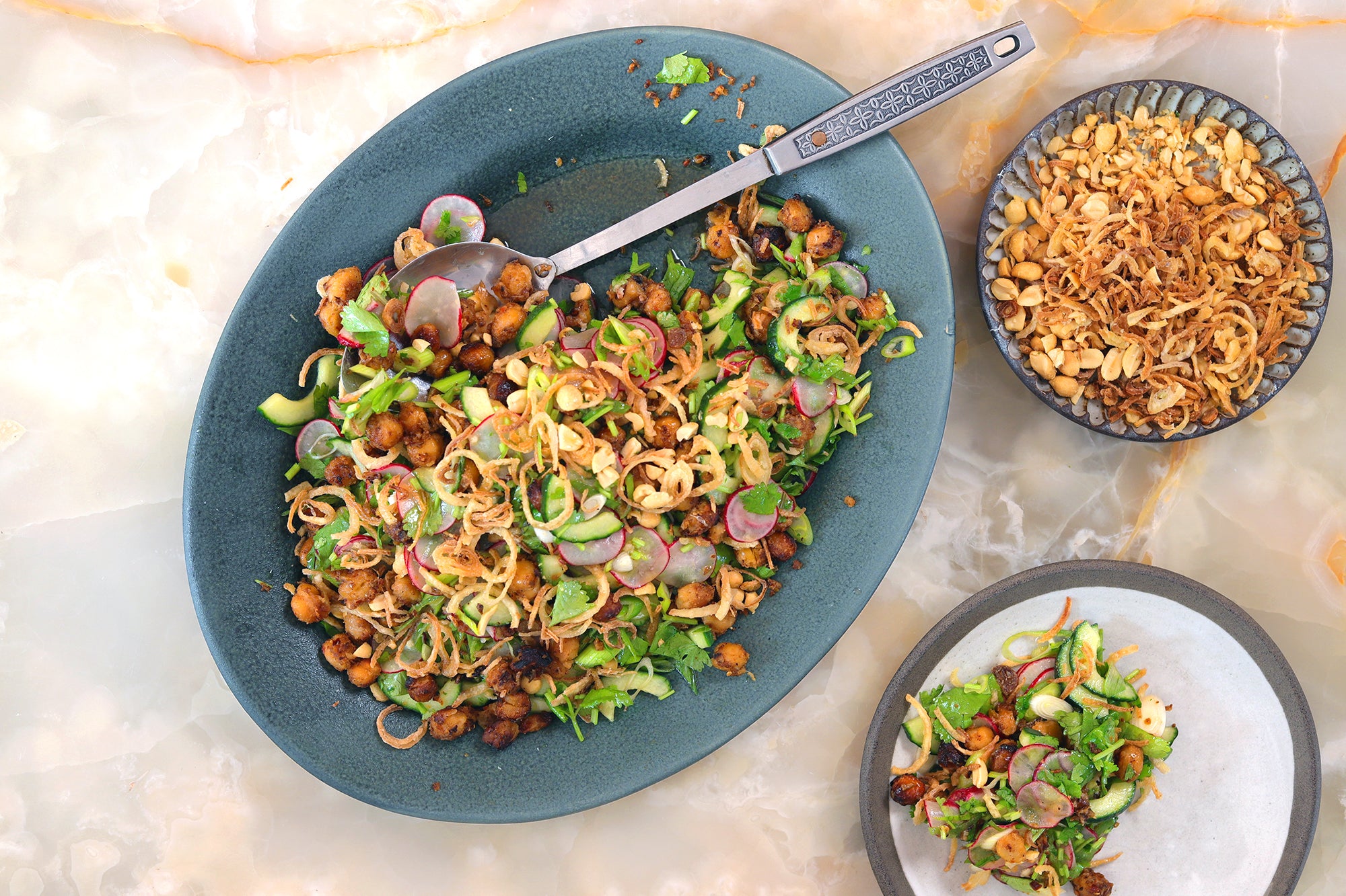 Miso and peanut butter chickpea salad