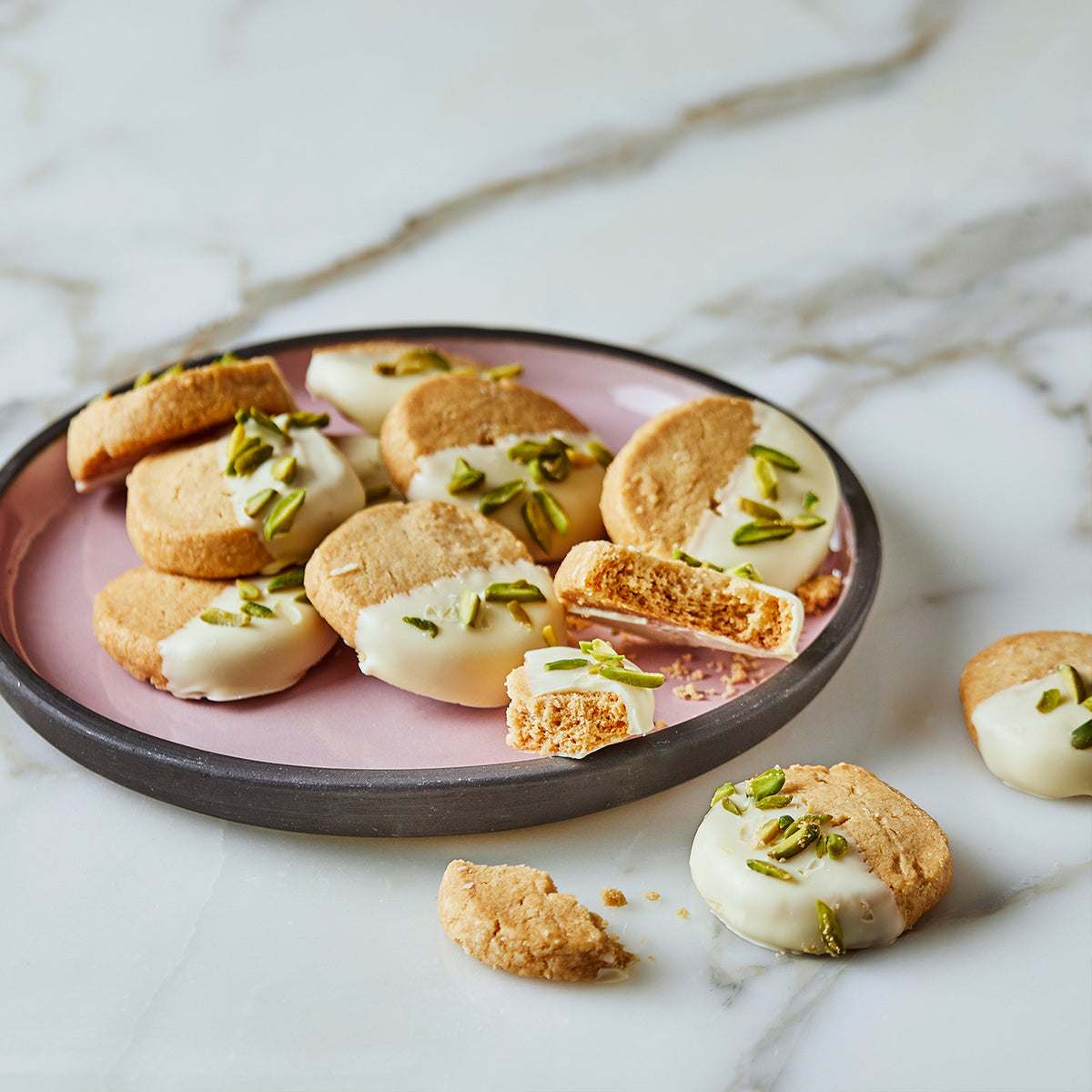 Brown Butter and Pistachio Shortbread