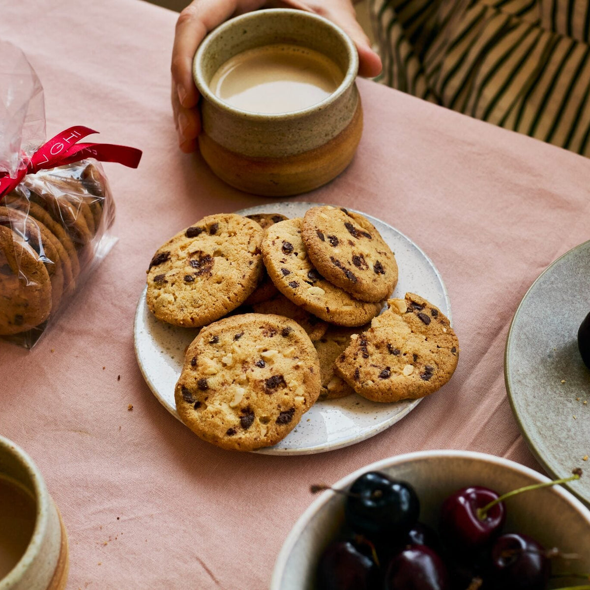 Peanut and chocolate biscuits