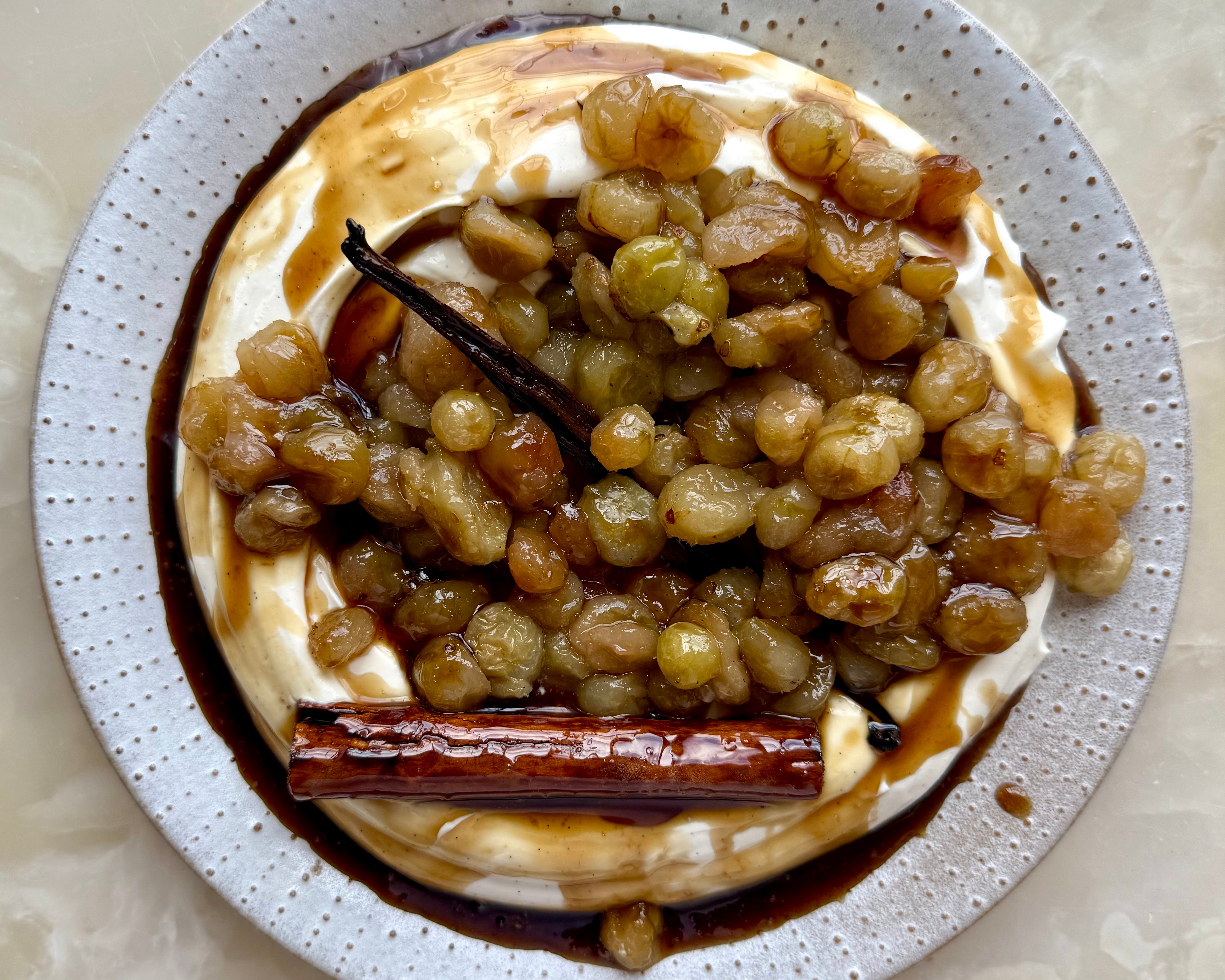 Gooseberry and cinnamon yoghurt 