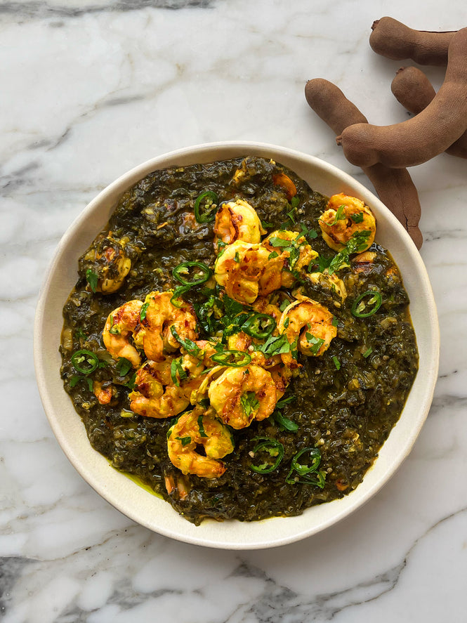 Prawn, tamarind and herb stew