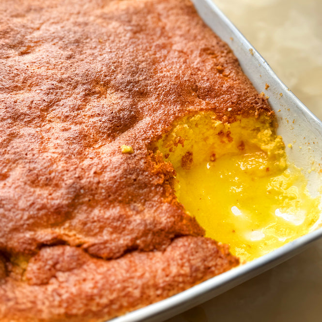 Lemon and saffron pudding