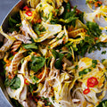 Saffron chicken and herb salad