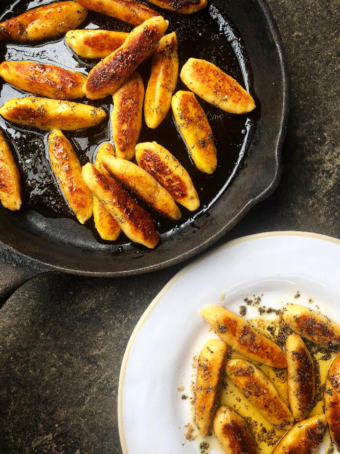 Schupfnudeln with browned butter and poppy seeds