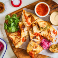 Shawarma Arayes with chilli and tomato dipping sauce 