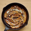 Sticky miso bananas with lime and toasted rice