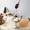 Sweet and salty cheesecake with cherries and crumble