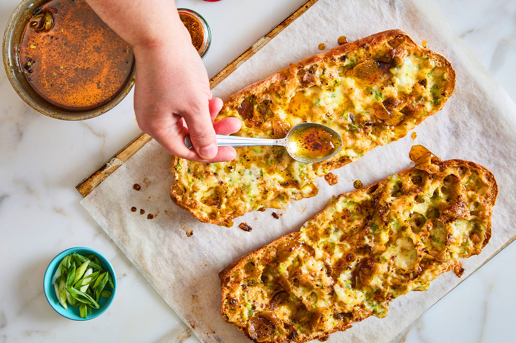 Sweet and smokey cheesy garlic bread