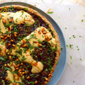 Savoury mince and tahini tart