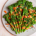 Tenderstem broccoli with peanut gochujang dressing