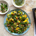 Turmeric-yoghurt cauliflower with mint and cardamom