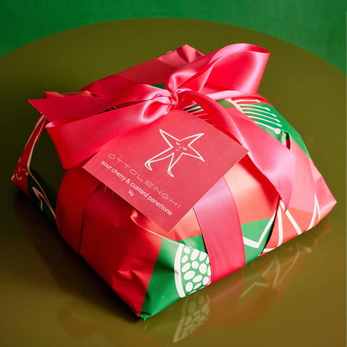 Sour cherry and custard panettone