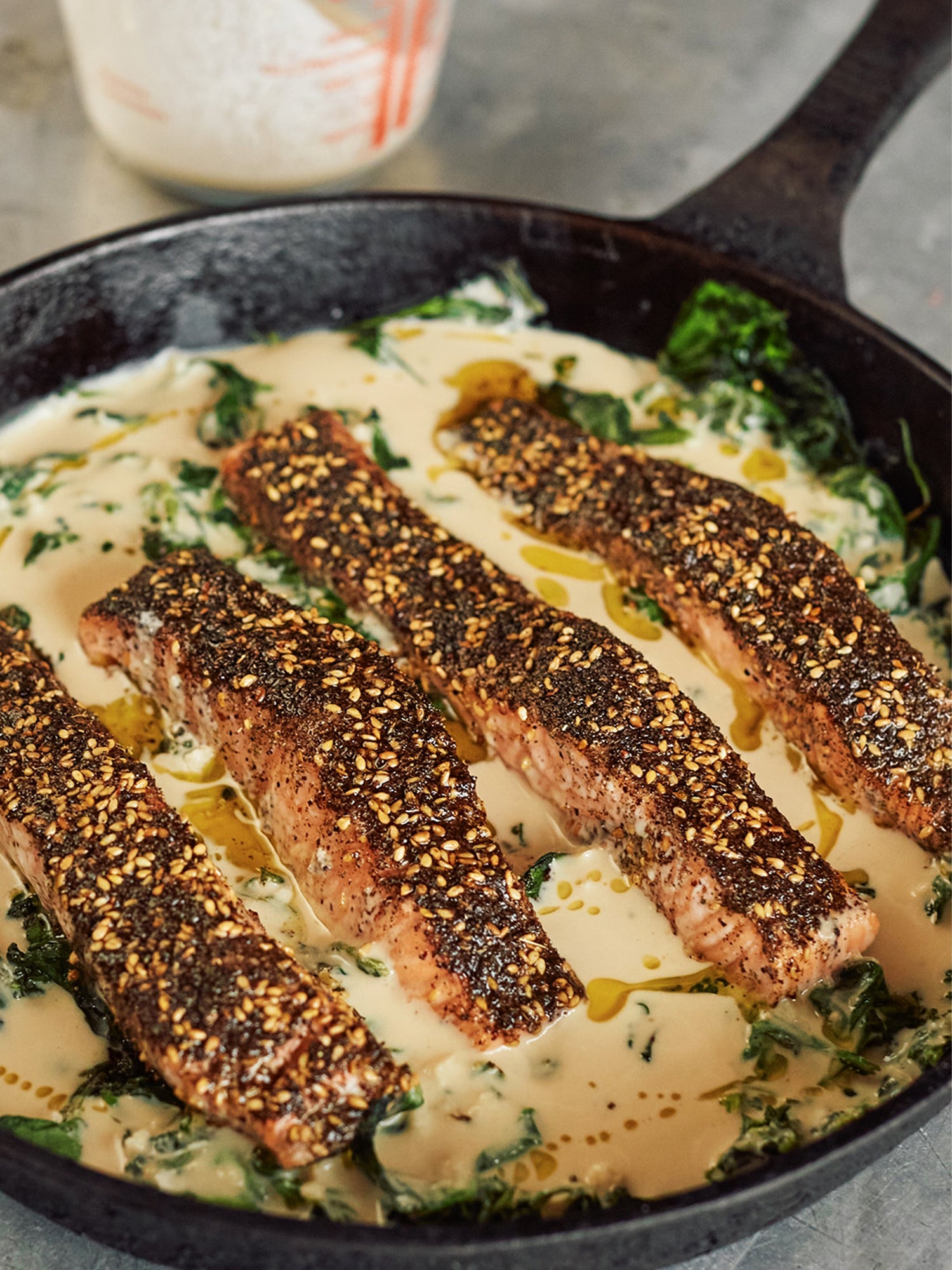 Za'atar salmon and tahini