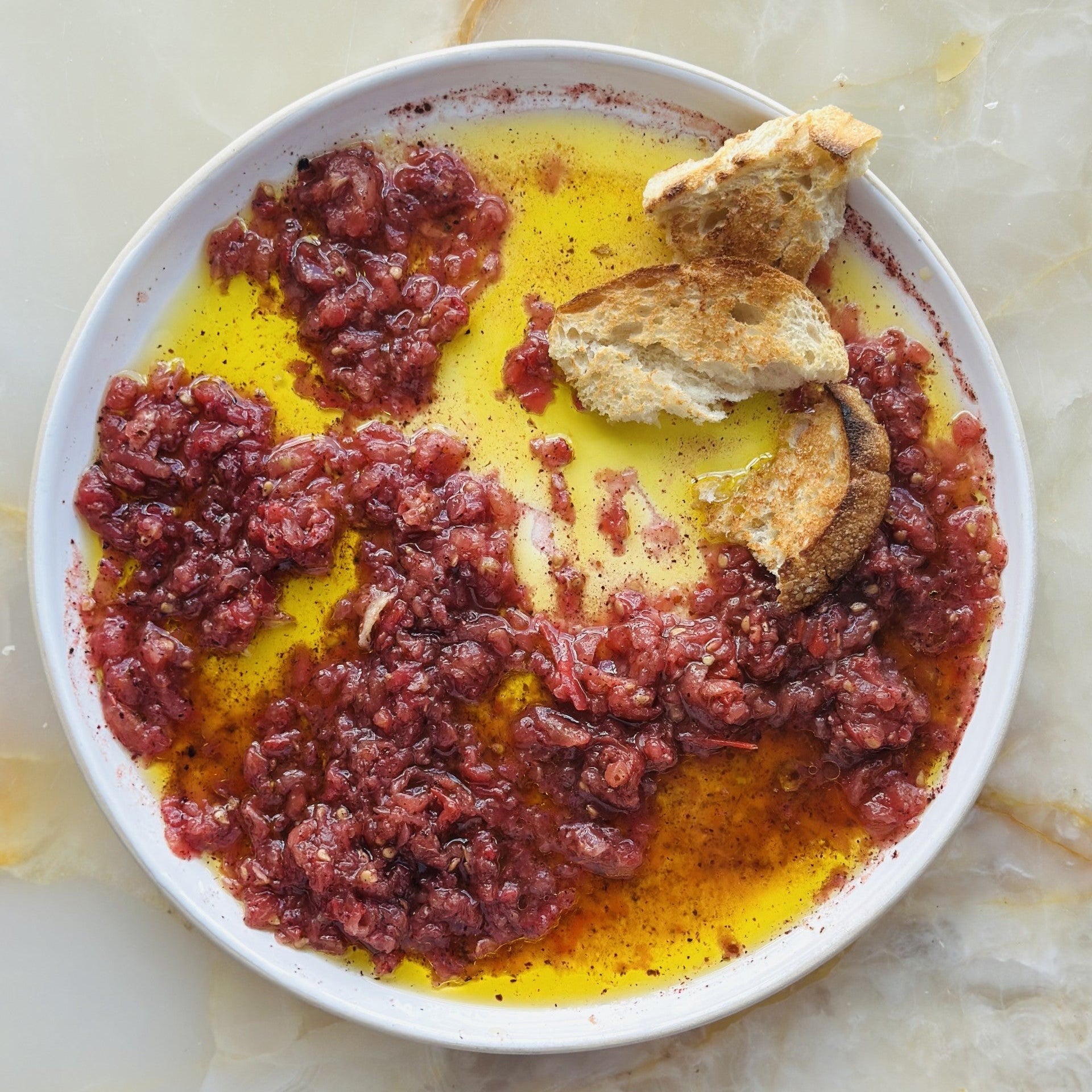 Grated tomato, sumac and olive oil dip