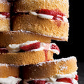 Victoria sponge with strawberries and white chocolate cream